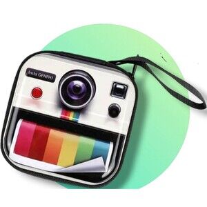 REALISTIC Image Hard Case POLAROID CAMERA Coin Purse Bag